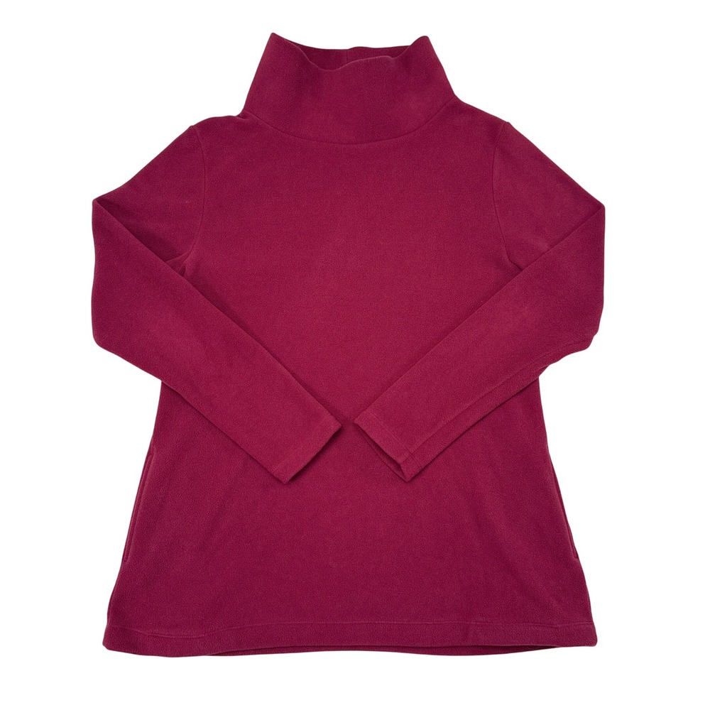 Dudley Stephens Mock Neck Sweater Size Medium Cranberry Red Fleece Pullover